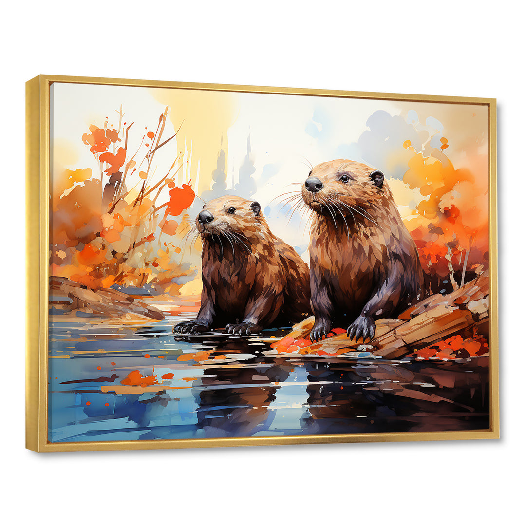 Portrait Of Beavers Habitat - Beaver Living Room Wall Art