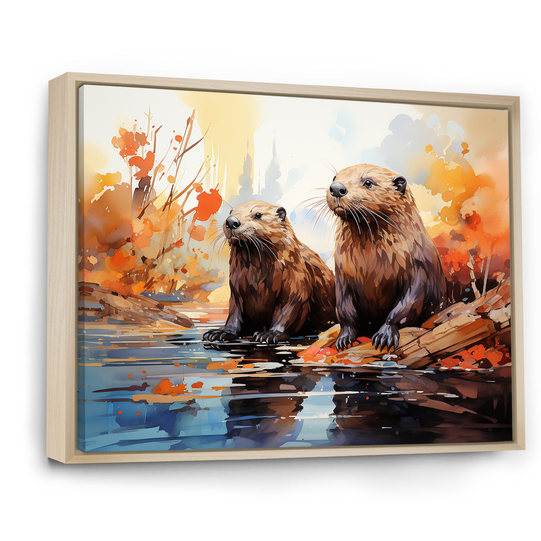 Portrait Of Beavers Habitat - Beaver Living Room Wall Art