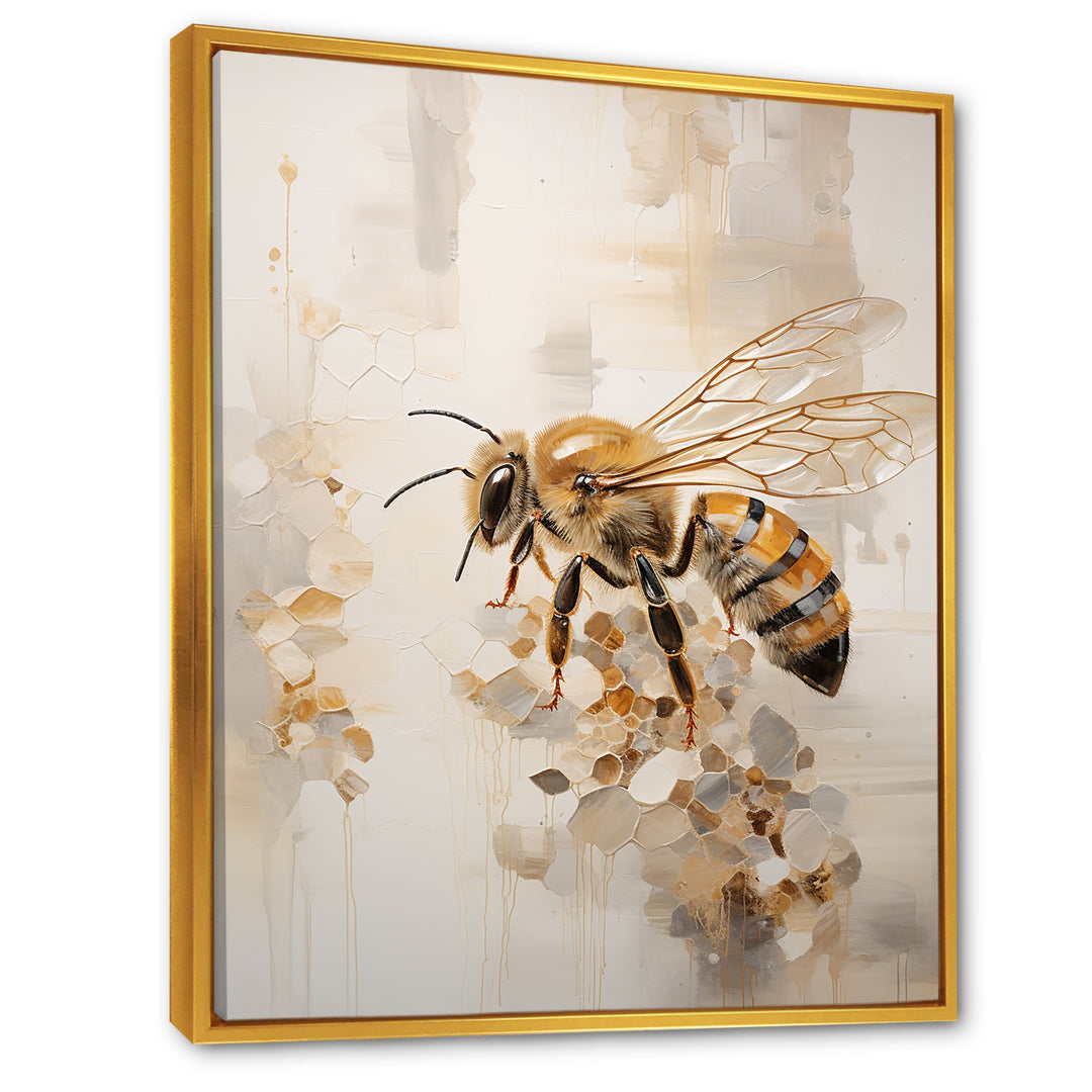 Minimalism Buzzing Bee - Bee Canvas Wall Art