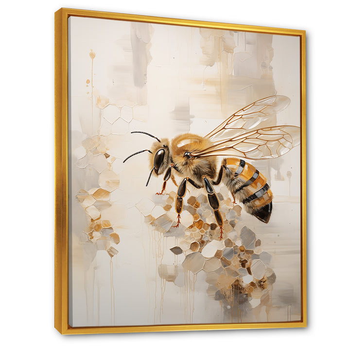Minimalism Buzzing Bee - Bee Canvas Wall Art