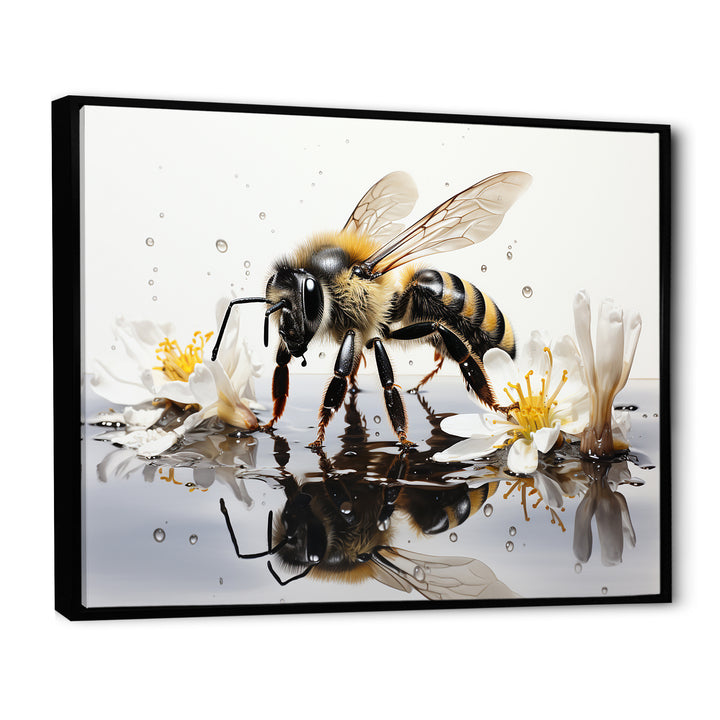 Minimalism Bee Reflection On Water - Bee Wall Decor