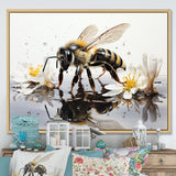 Minimalism Bee Reflection On Water - Bee Wall Decor