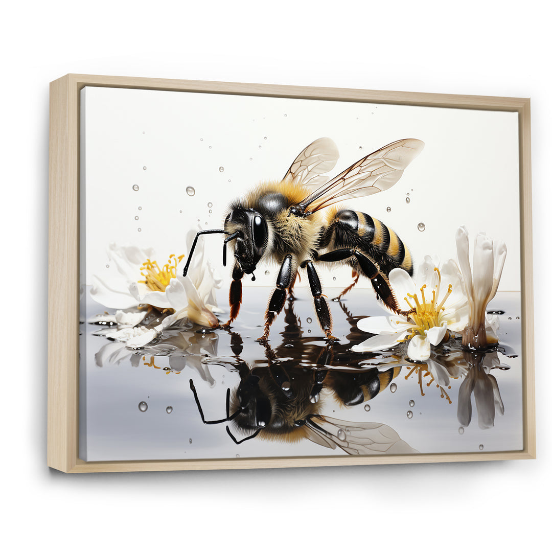 Minimalism Bee Reflection On Water - Bee Wall Decor