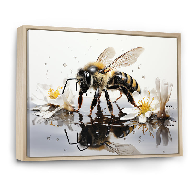 Minimalism Bee Reflection On Water - Bee Wall Decor