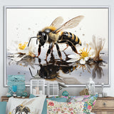 Minimalism Bee Reflection On Water - Bee Wall Decor