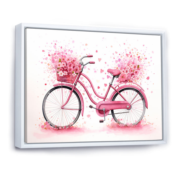 Candy Cruise Pink Bicycle - Bicycle Canvas Wall Art
