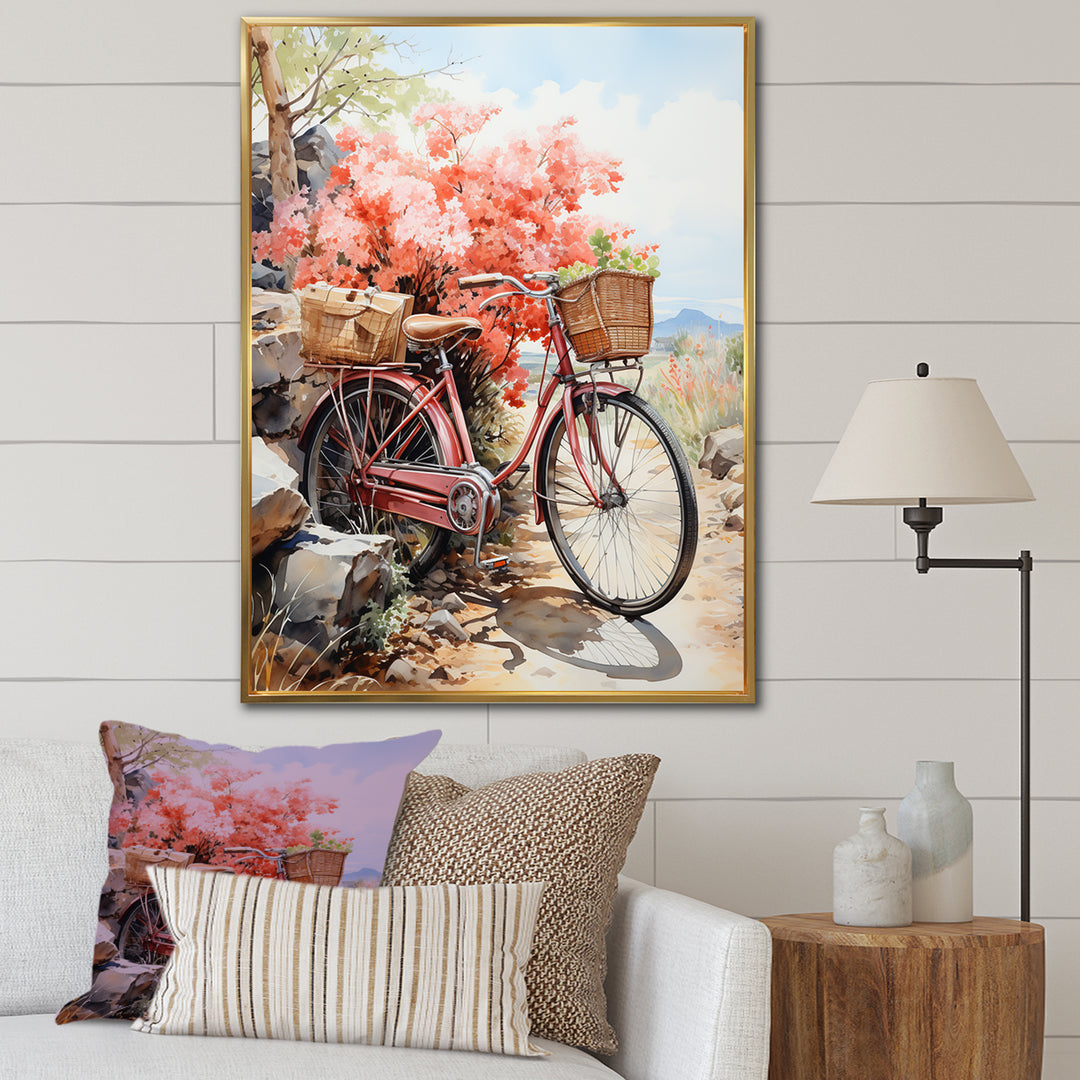 Coral Cruise Bicycle - Bicycle Canvas Wall Art