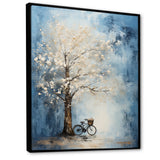 Indigo Intrigue White Tree - Bicycle Canvas Wall Art
