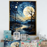 Indigo Intrigue Water Stream - Bicycle Canvas Wall Art