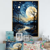 Indigo Intrigue Water Stream - Bicycle Canvas Wall Art