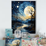 Indigo Intrigue Water Stream - Bicycle Canvas Wall Art