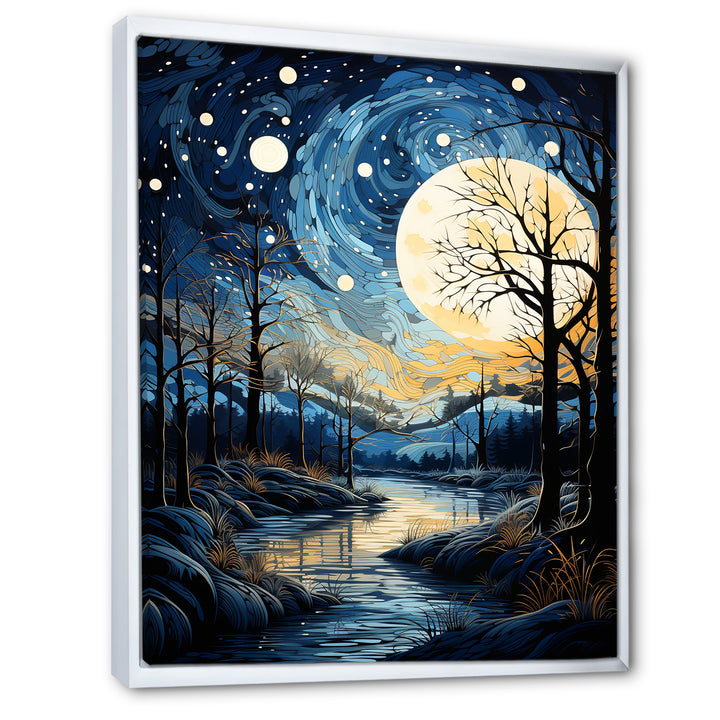 Indigo Intrigue Water Stream - Bicycle Canvas Wall Art