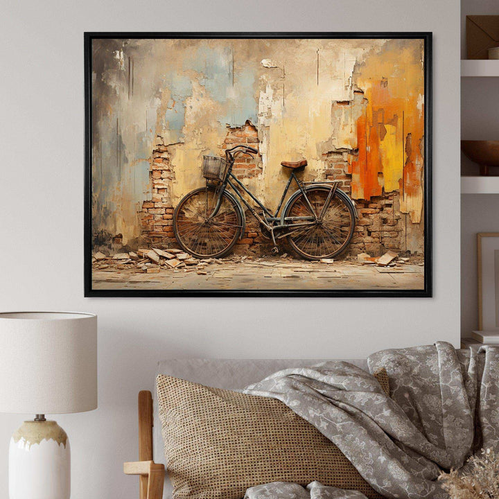 Rustic Vintage Bicycle Ride - Transportation Canvas Wall Art