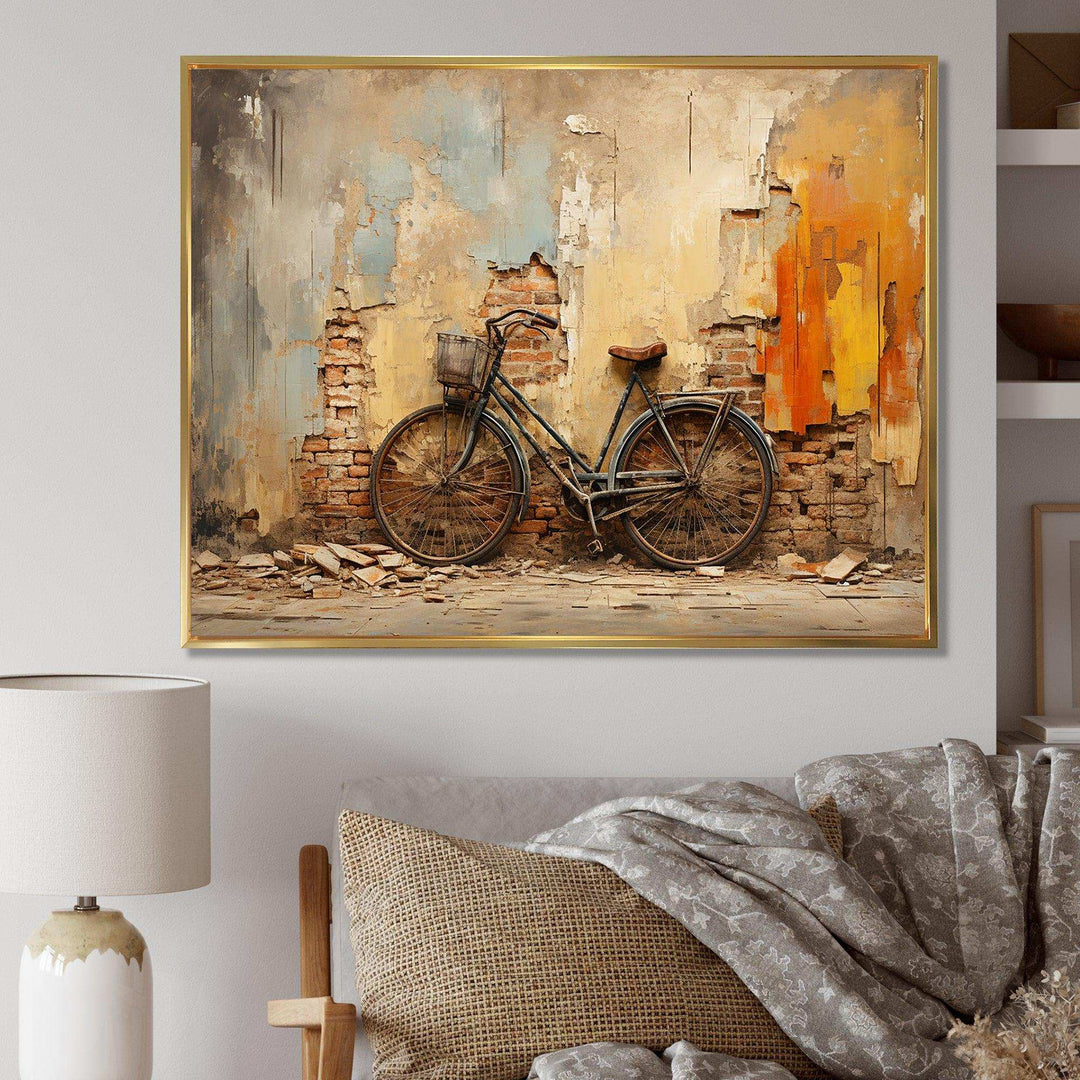 Rustic Vintage Bicycle Ride - Transportation Canvas Wall Art