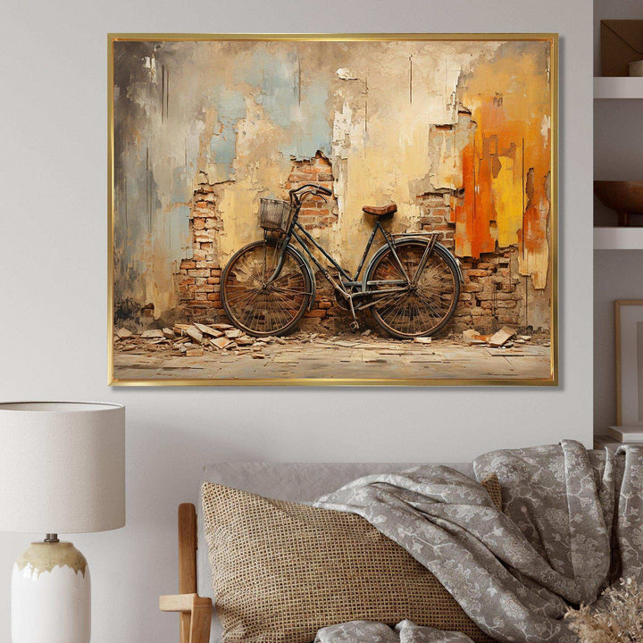 Rustic Vintage Bicycle Ride - Transportation Canvas Wall Art