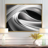 Silver Speed fractal wave II - Abstract Canvas Wall Art