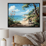 Turquoise Seaside Trek - Bicycle Canvas Wall Art