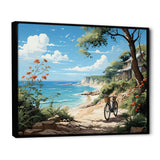 Turquoise Seaside Trek - Bicycle Canvas Wall Art
