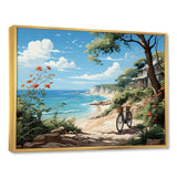 Turquoise Seaside Trek - Bicycle Canvas Wall Art