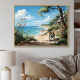 Turquoise Seaside Trek - Bicycle Canvas Wall Art