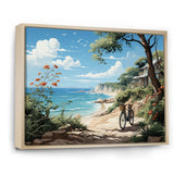 Turquoise Seaside Trek - Bicycle Canvas Wall Art