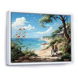 Turquoise Seaside Trek - Bicycle Canvas Wall Art