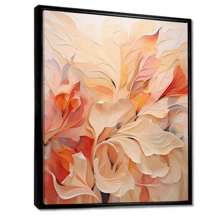 Minimalism Peach Flowers - Floral Canvas Wall Art