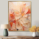 Minimalism Peach Flowers - Floral Canvas Wall Art