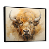 Minimalism Bison Head - Bison Canvas Wall Art
