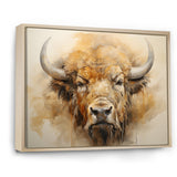 Minimalism Bison Head - Bison Canvas Wall Art