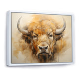 Minimalism Bison Head - Bison Canvas Wall Art