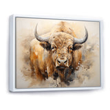Minimalism Bison Portrait - Bison Canvas Wall Art