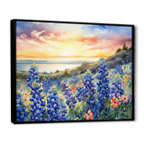 Blue Bonnets Sunset I - Floral Canvas Wall Art