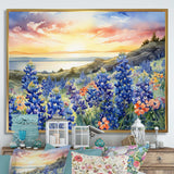 Blue Bonnets Sunset I - Floral Canvas Wall Art