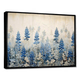 Elegant Blue And Beige Bonnets Meadow - Floral Canvas Wall Art