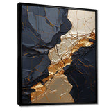 Minimalism Chrome Gold And Black Poteries II - Abstract Canvas Wall Art