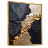 Minimalism Chrome Gold And Black Poteries II - Abstract Canvas Wall Art