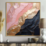 Minimalism Pink Gold Poteries - Abstract Canvas Wall Art