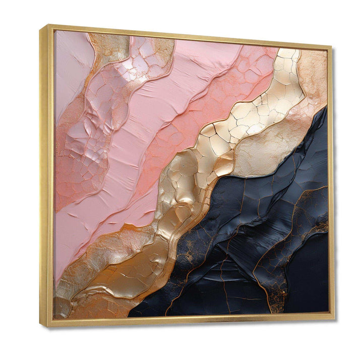 Minimalism Pink Gold Poteries - Abstract Canvas Wall Art