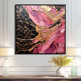 Minimalism Pink Gold Poteries - Abstract Canvas Wall Art