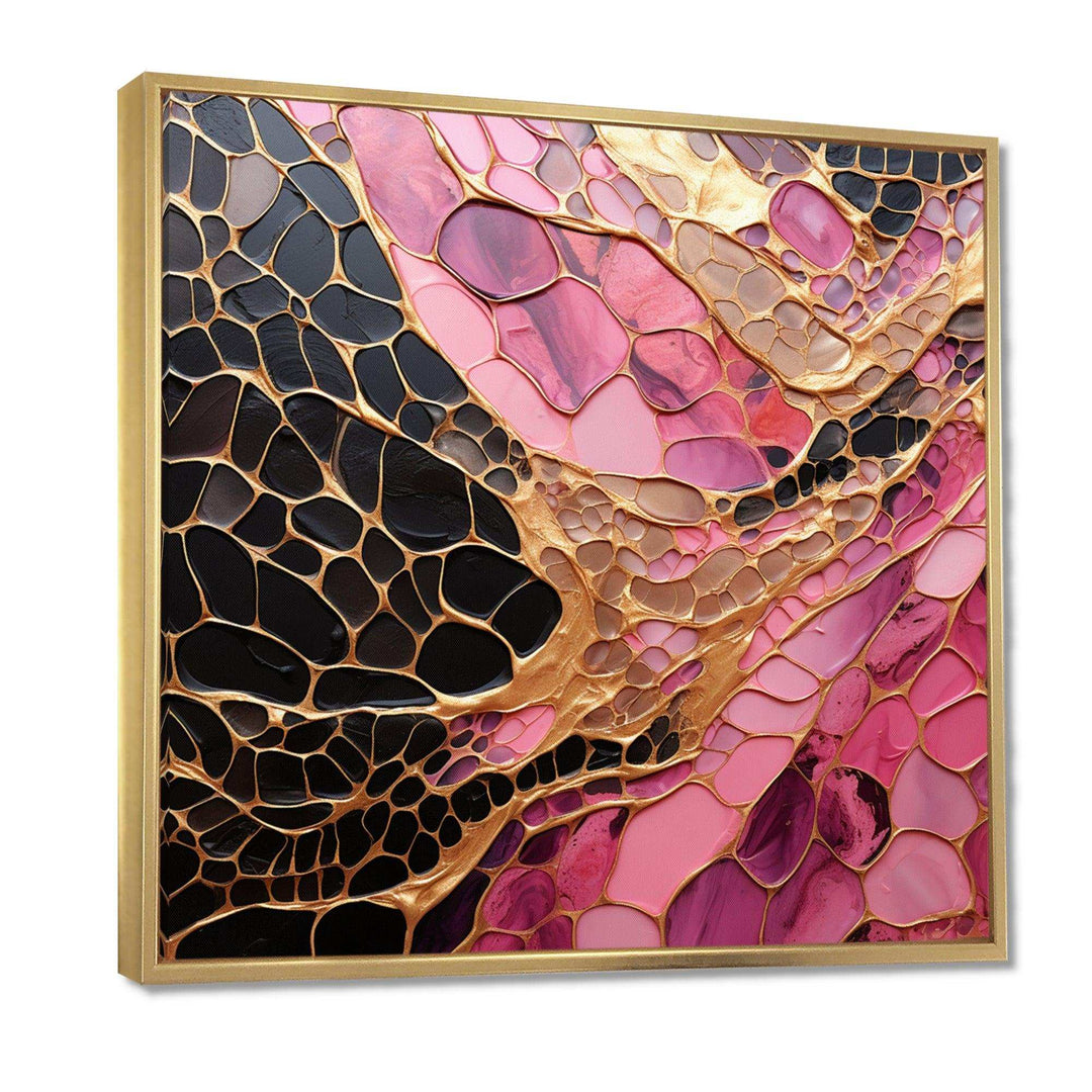 Minimalism Pink Gold Poteries - Abstract Canvas Wall Art