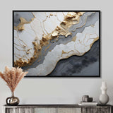 Minimalism White Gold Poteries - Abstract Canvas Wall Art