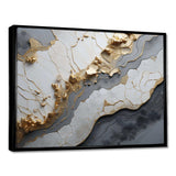 Minimalism White Gold Poteries - Abstract Canvas Wall Art