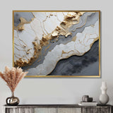 Minimalism White Gold Poteries - Abstract Canvas Wall Art