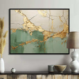 Green Gold Minimalism Poteries - Abstract Canvas Wall Art