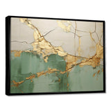 Green Gold Minimalism Poteries - Abstract Canvas Wall Art