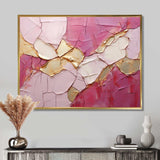 Gold Pink Minimalism Poteries - Abstract Canvas Wall Art