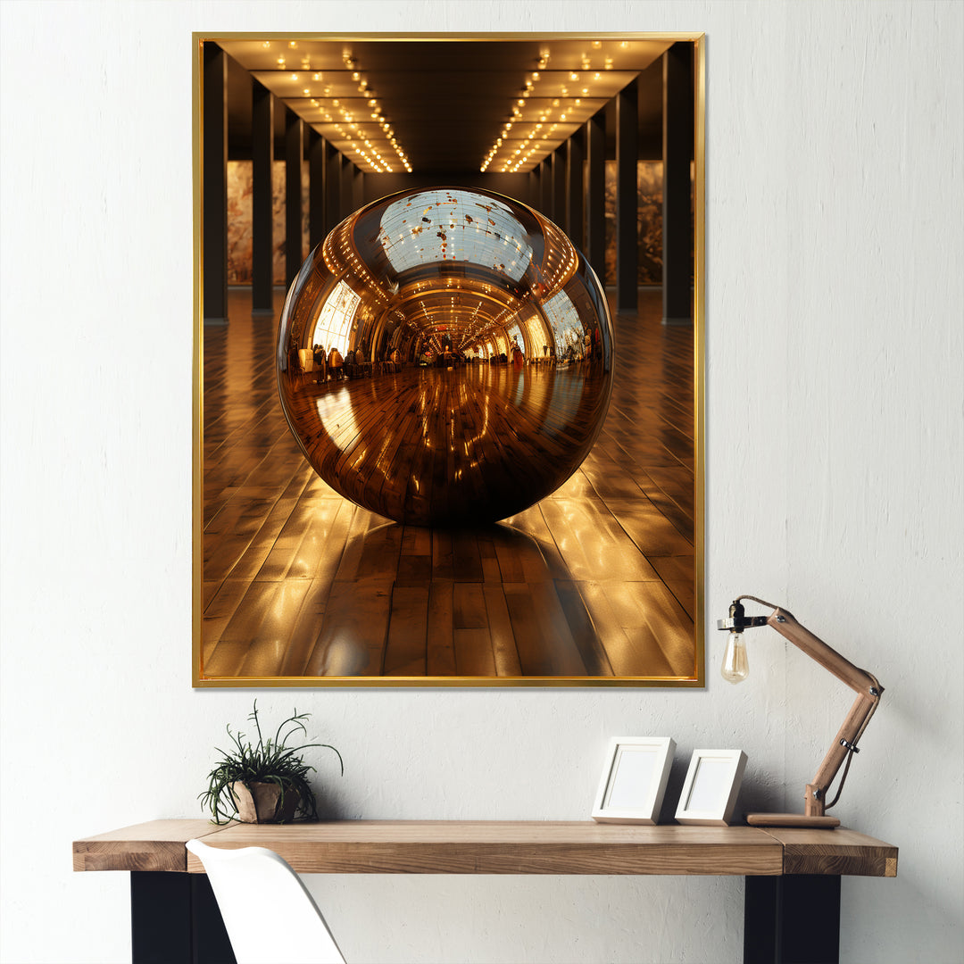 Bronze Bowling Reflections - Bowling Canvas Wall Art