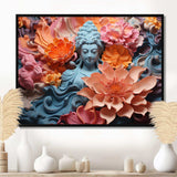 Blooming Buddhism Statue I - Spiritual Canvas Wall Art