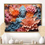 Blooming Buddhism Statue I - Spiritual Canvas Wall Art